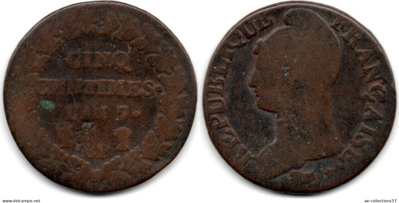 MA 28360 / 5 Centimes An 7 BB B+ - 1795-1799 Directoire