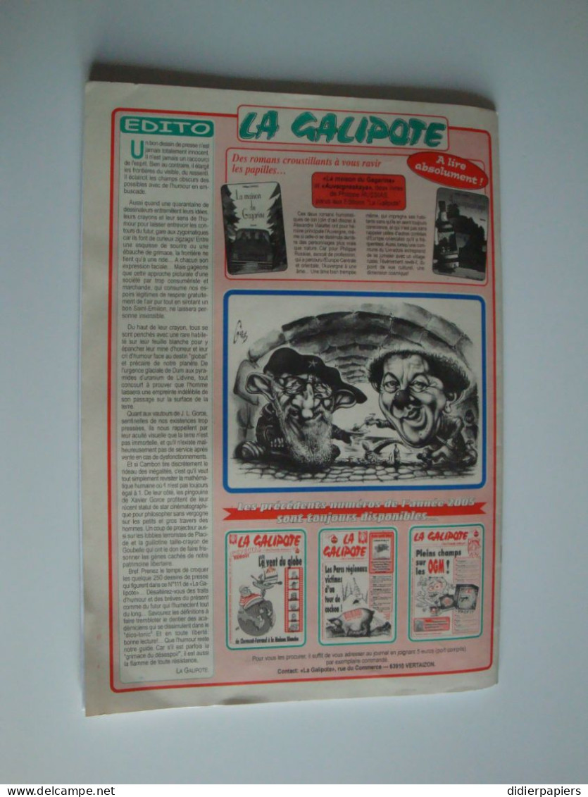 La Galipote,journal Satirique Auvergnat, Engagé Et Critique,caricatures Et Dessins Dans Le Goût De Charlie-Hebdo,2006 - Humor