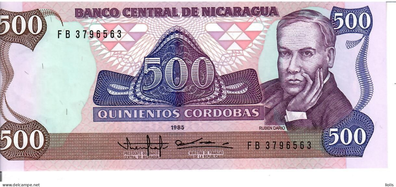 Nicaragua  P-155  500 Cordobas  1985  UNC - Nicaragua