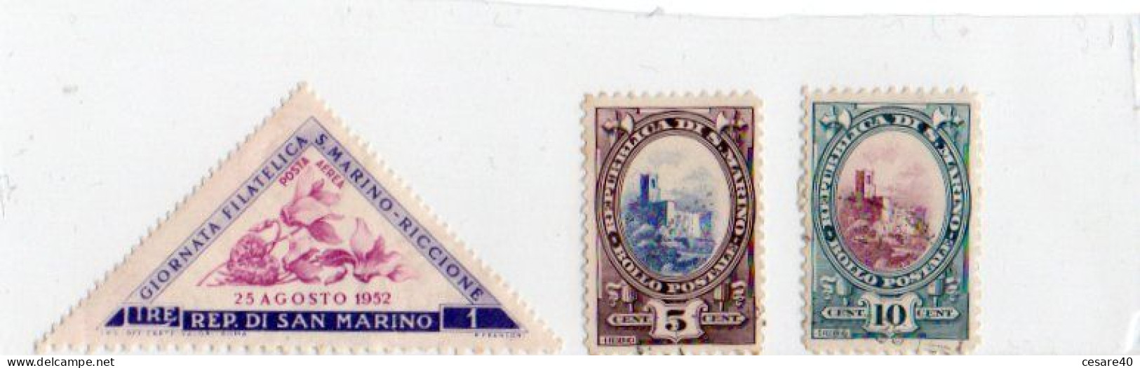 ITALIA - S MARINO - Piccolo Lotto L 5 E 10 1936 Ed Uno 1952 - Nov 2023-23 - Used Stamps