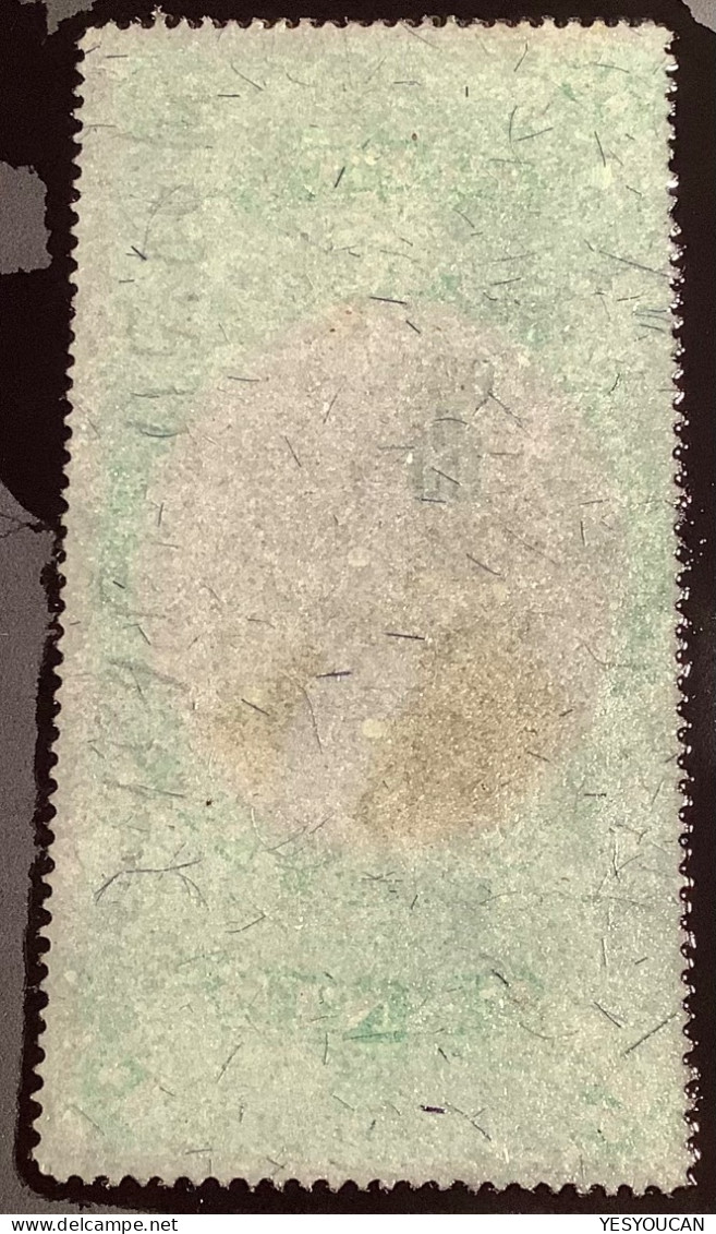 US Revenue Stamps Proprietary Sc.RB8b RARE 1871-74 50c On Green Paper Used By Handstamp  (USA Fiscal - Steuermarken