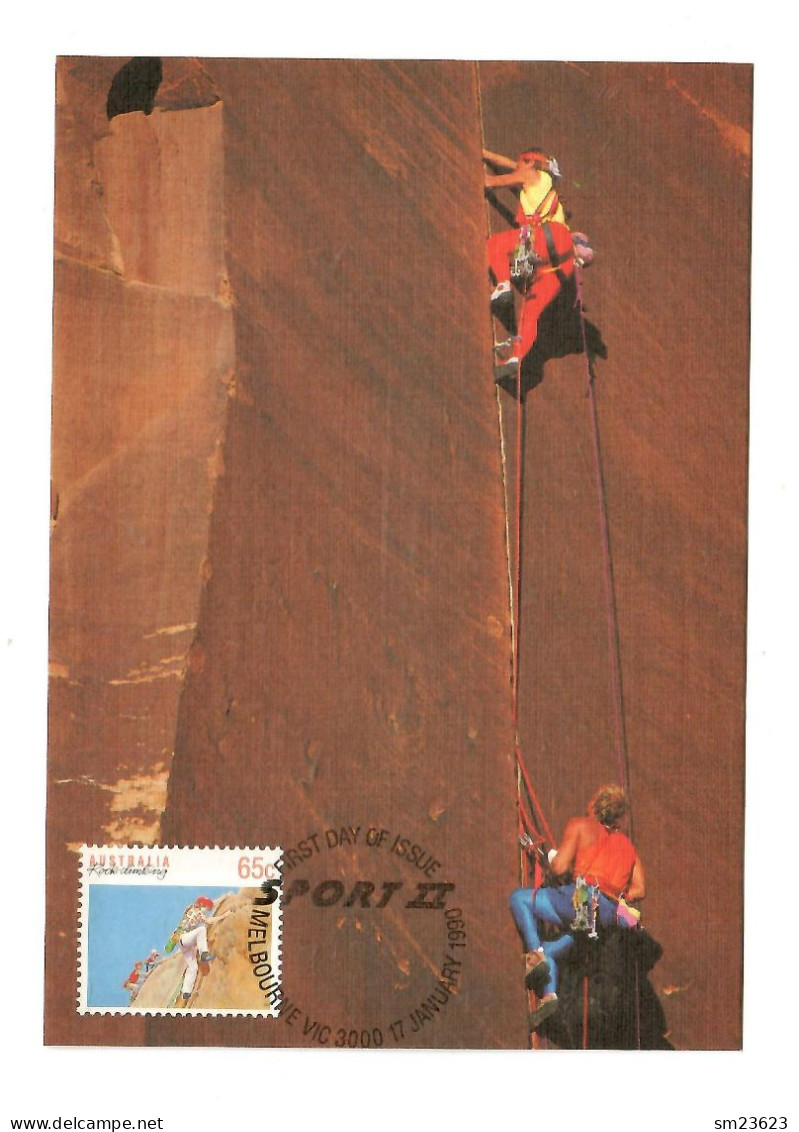 Australien 1990  Mi.Nr. 1185 ,  Rock-Climking - SPORT -  Maximum Card - First Day 17 January 1990 - Cartas Máxima