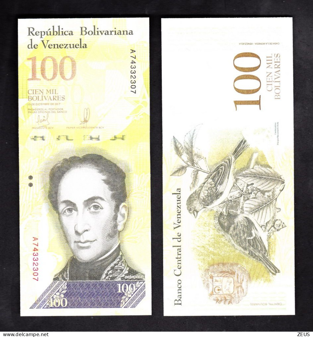 VENEZUELA 100000  BOLIVAREAS 2017 PIK 100B FDS - Venezuela