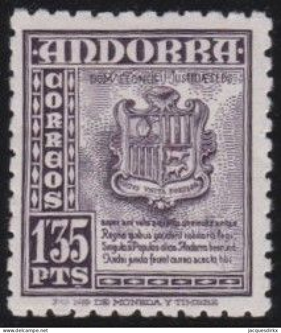 Andorre     .  Y&T   .    50     .  **   .    Neuf Avec Gomme Et SANS Charnière - Unused Stamps