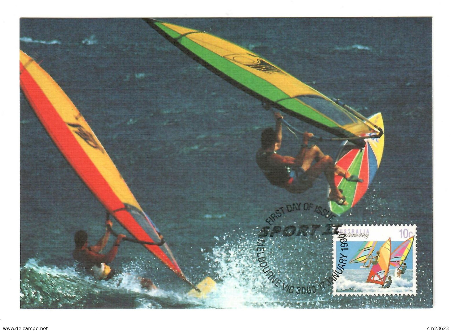 Australien 1990  Mi.Nr. 1183 , Windsurfen - SPORT -  Maximum Card - First Day 17 January 1990 - Maximum Cards