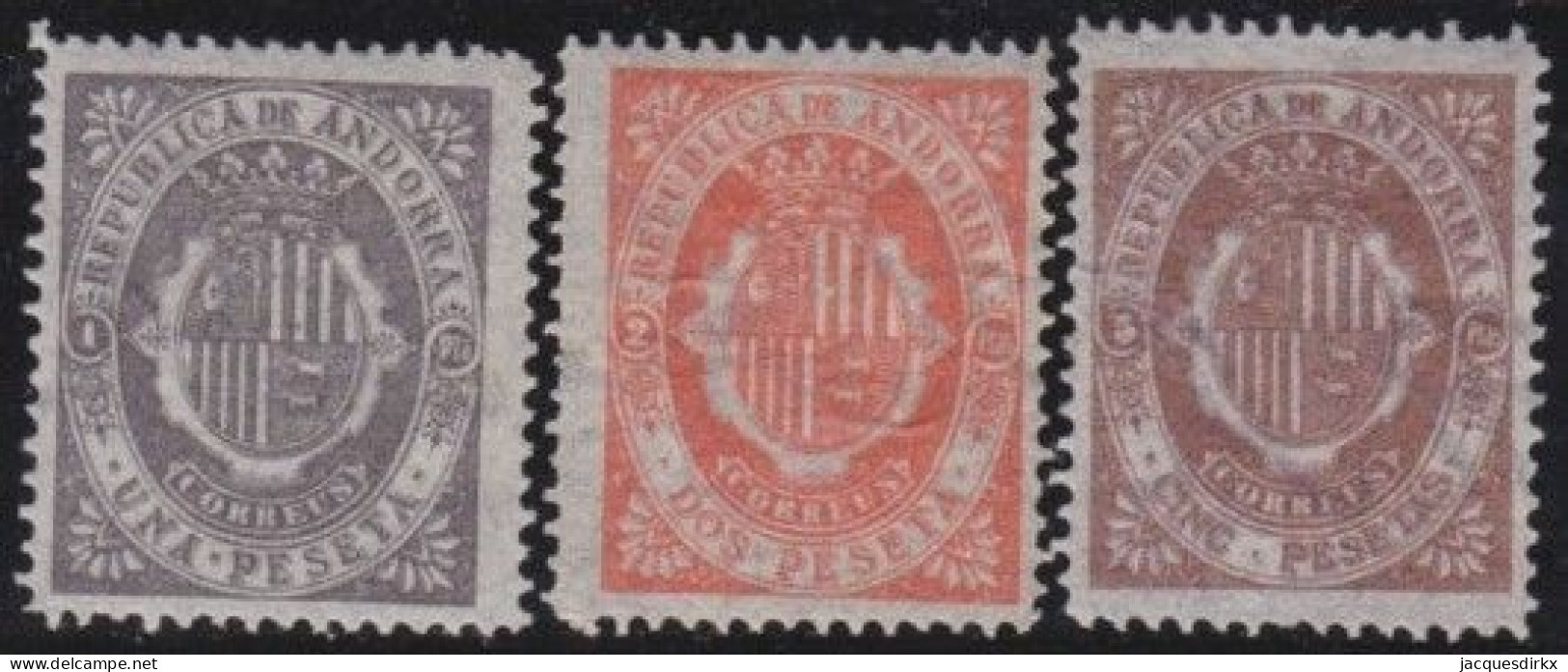 Andorre     .  Y&T   .    3 Timbres   .  *   .    Neuf Avec Gomme - Unused Stamps