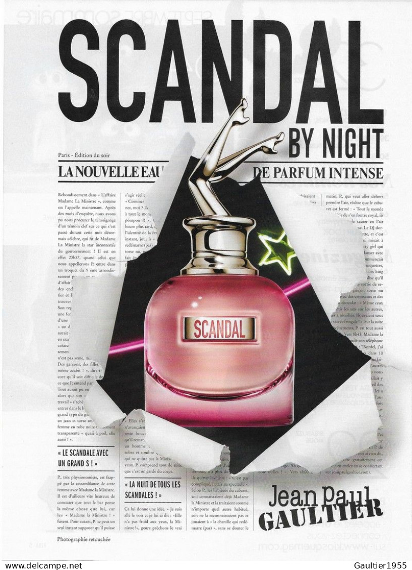 Publicité Papier - Advertising Paper - Scandal By Night De Jean Paul Gaultier - Publicidad (gacetas)