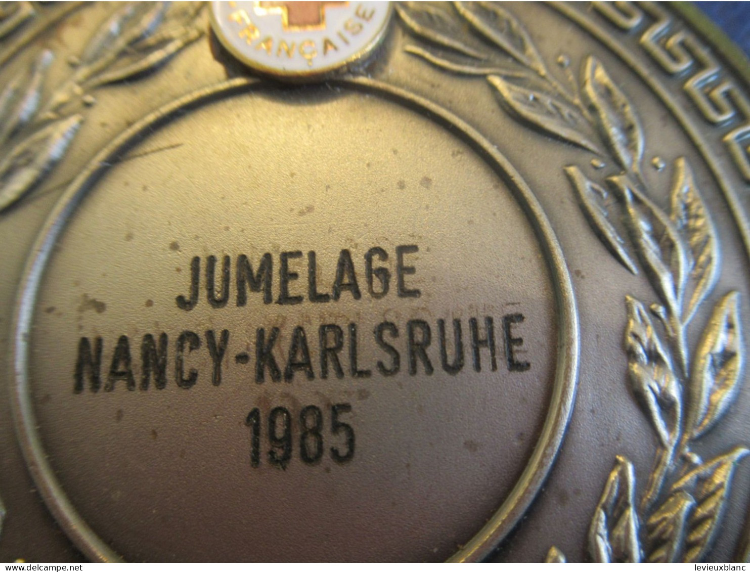 CROIX ROUGE FRANCAISE/ Jumelage NANCY-KARLSRUHE 1985/ Grande Médaille Bronze Brossé/1985                   MED482 - Croce Rossa