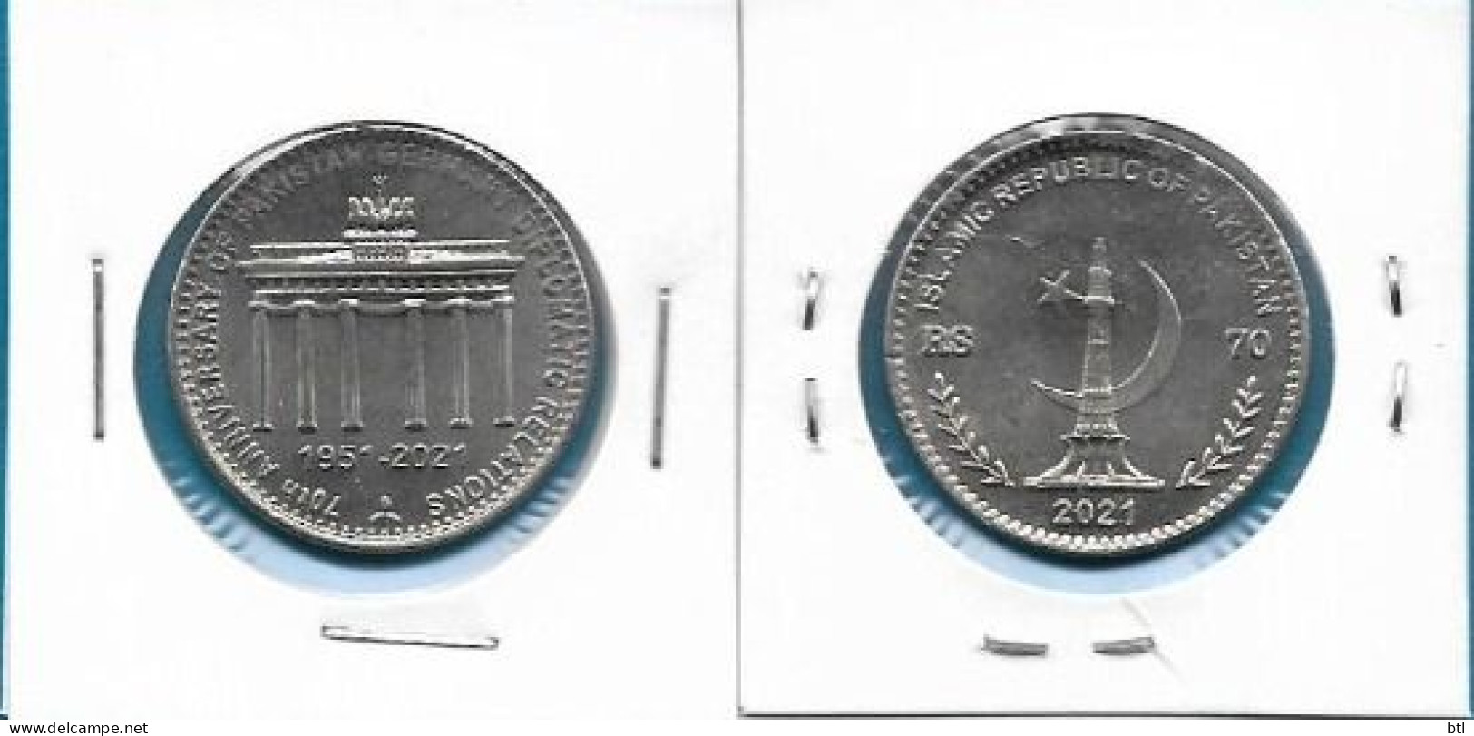 Pakistan - 70 Years Of Diplomatic Relation Pakistan-Germany  " Commemorative Coin " - Pakistan