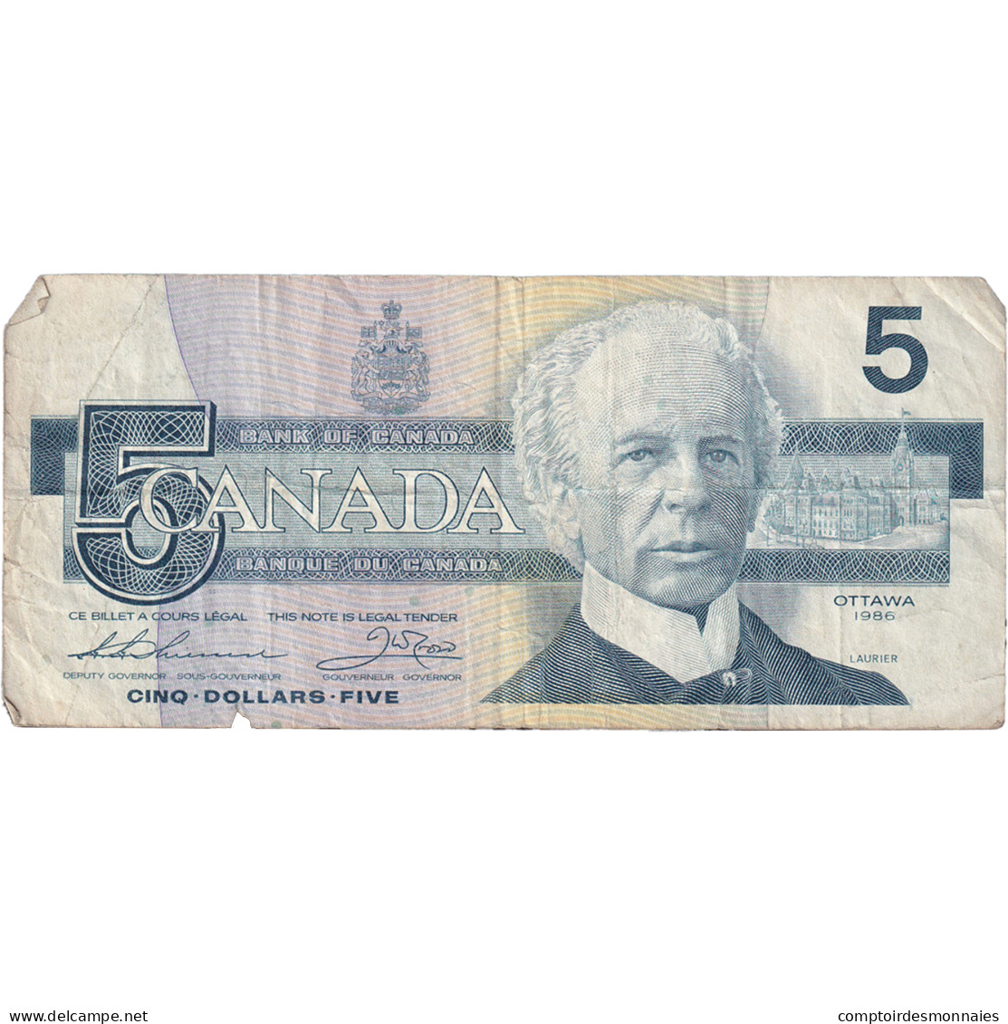 Billet, Canada, 5 Dollars, 1986, Undated, KM:95a2, TB - Canada