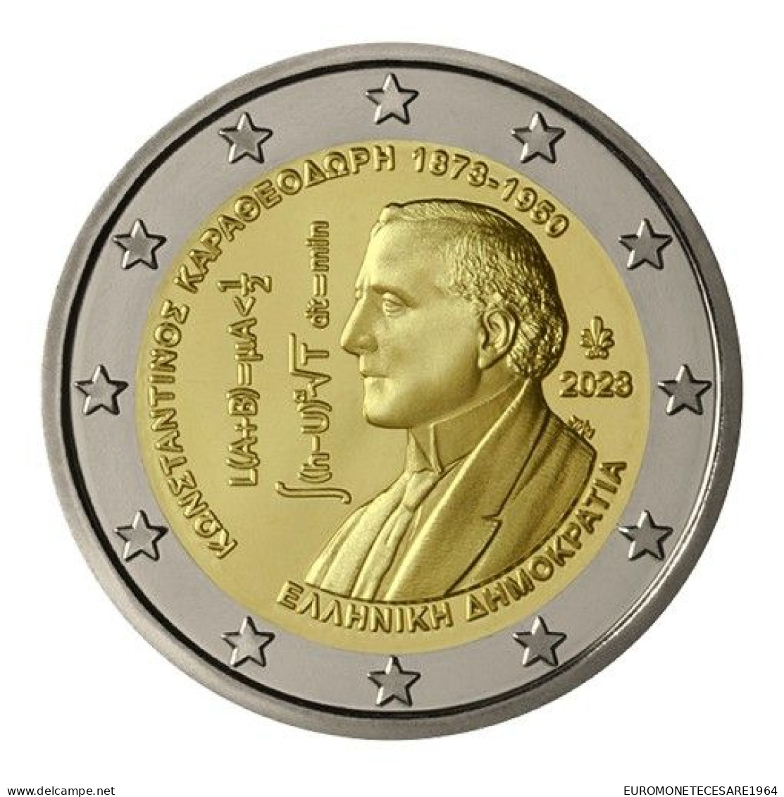 2 EURO GRECIA   2023  COMMEMORATIVO CARATHEODORY     FIOR DI CONIO   FROM ROLLS - Griechenland