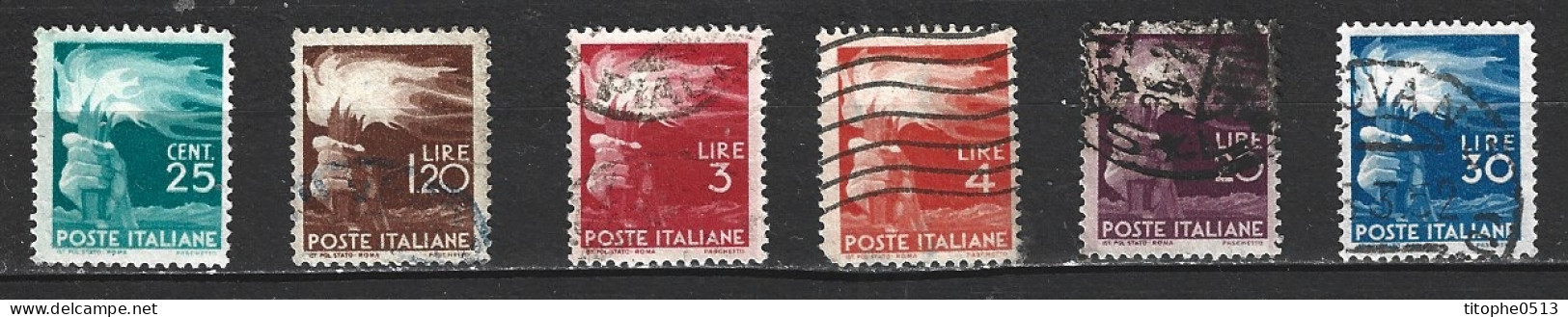 ITALIE. Timbres Oblitéré De 1945. Flambeau. - Gebraucht