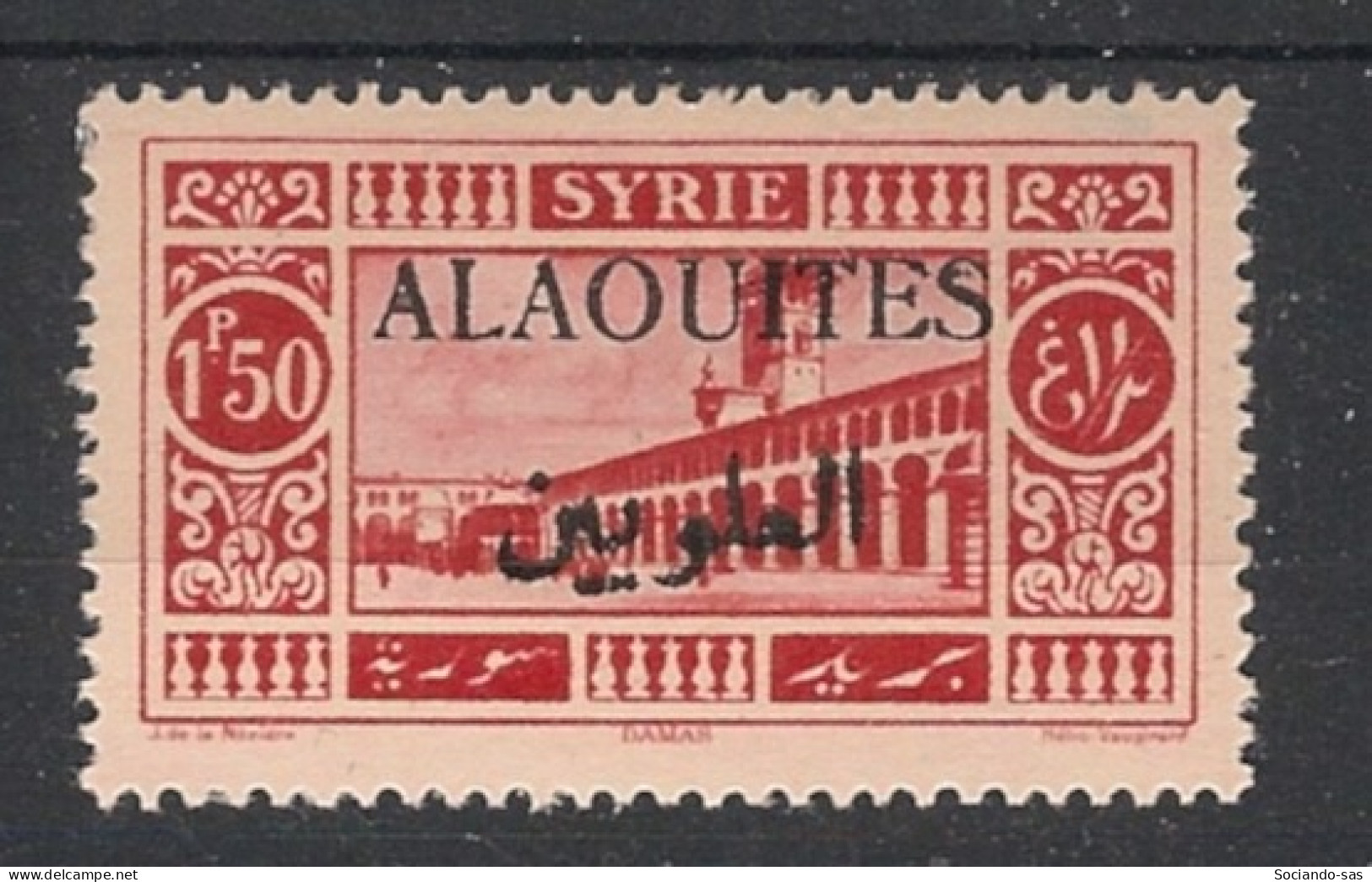ALAOUITES - 1925-30 - N°YT. 28a - 1pi50 Rouge Avec Surcharge Noire - Neuf * / MH VF - Unused Stamps