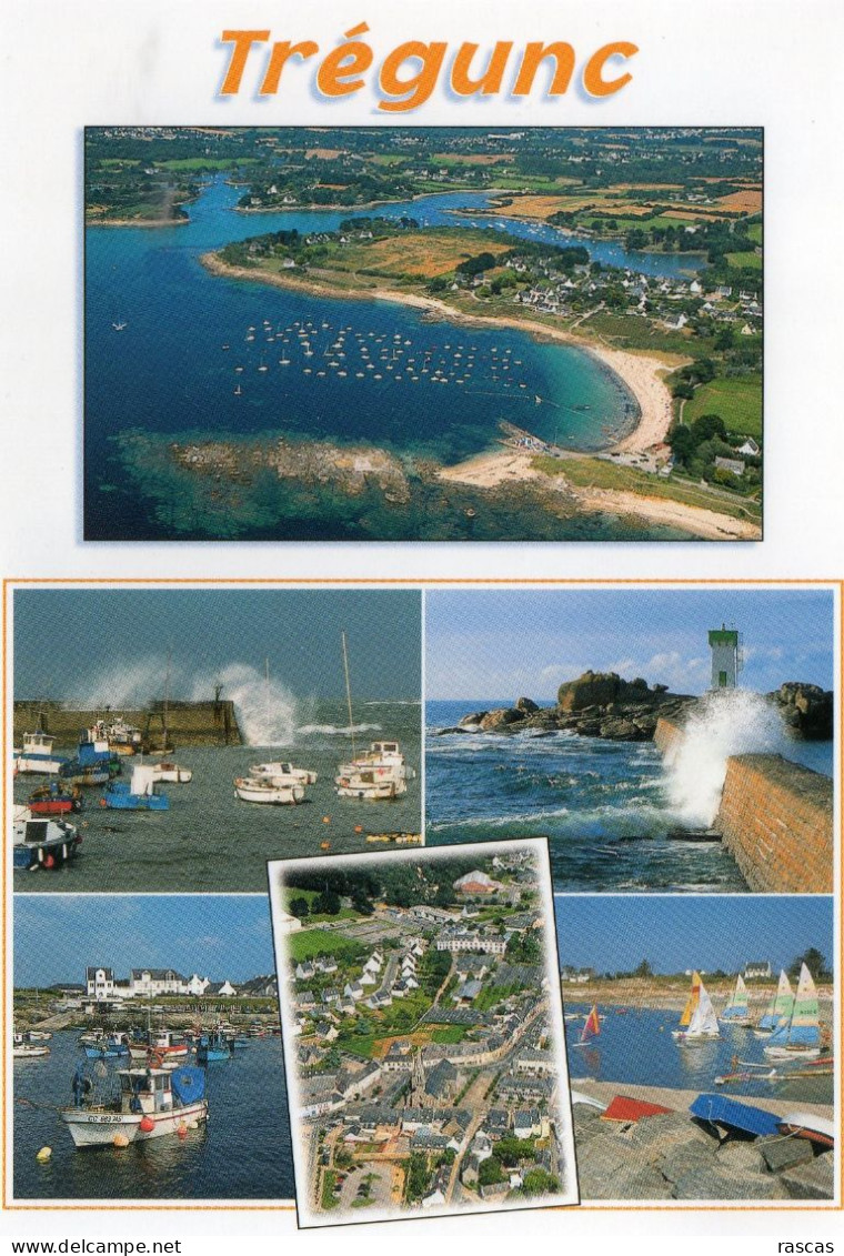 CPM - D - FINISTERE - TREGUNC - LA BAIE DE POULDOHAN - LE PORT ET LE PHARE DE TREVIGNON ET LE CENTRE VILLE - Trégunc