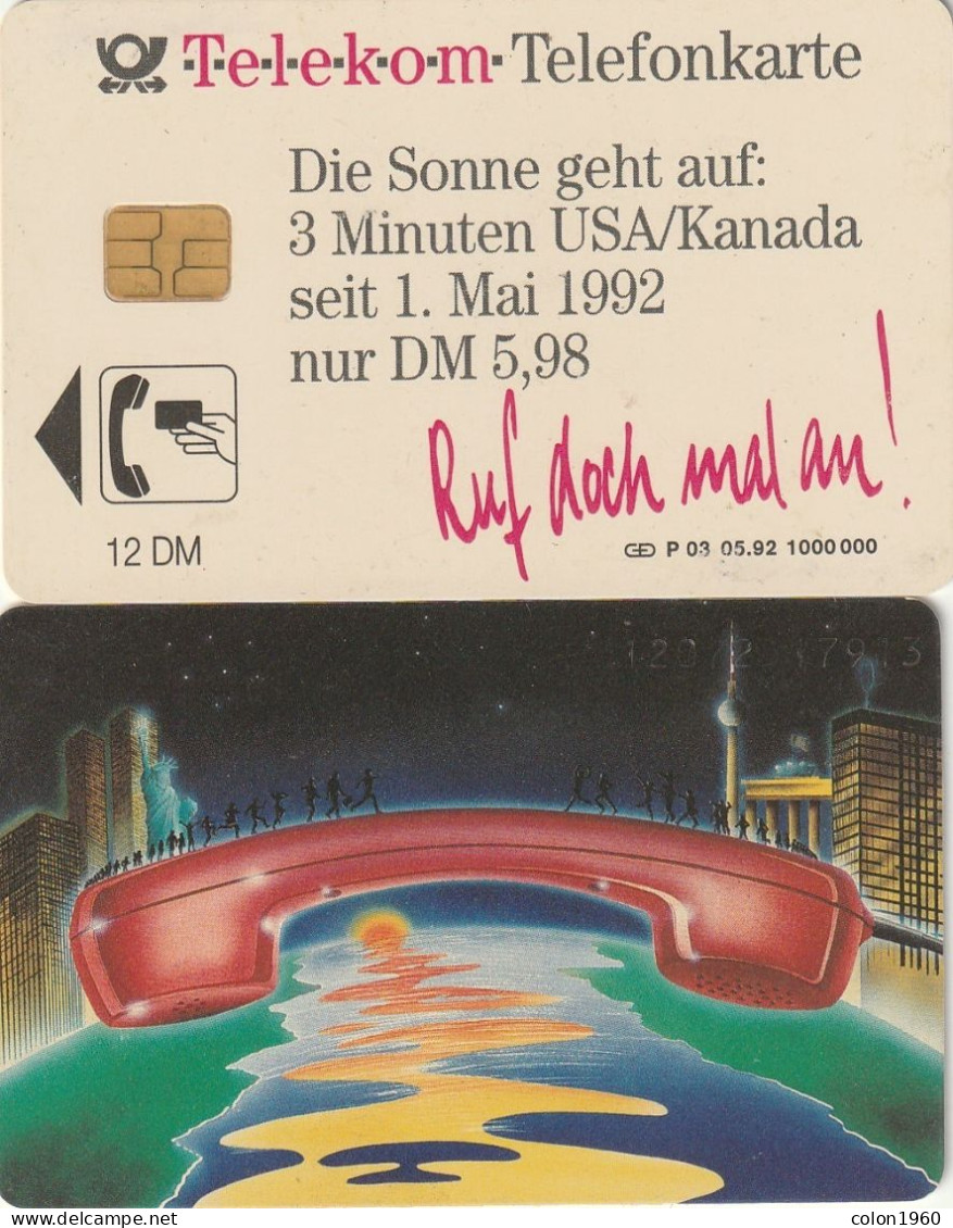 ALEMANIA. DE-077 P 03/92.02. Die Sonne Geht Auf:3 Minuten USA/Kanada. 05-1992. 1207. (629) - P & PD-Series: Schalterkarten Der Dt. Telekom