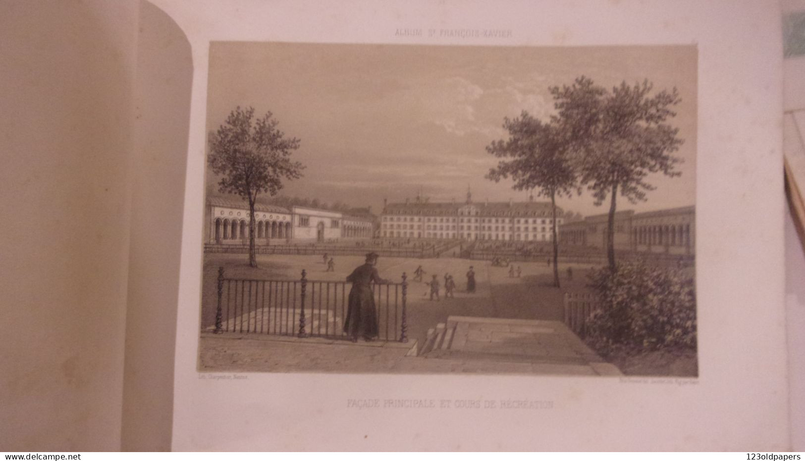 VANNES RARE ALBUM DE 6 LITHOGRAPHIES 1865 CHARPENTIER ECOLE LIBRE ST FRANCOIS XAVIER DESSINE PAR FELIX BENOIST - 1801-1900