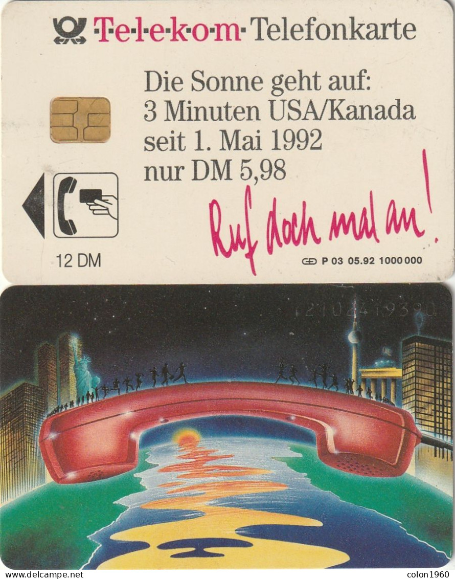 ALEMANIA. DE-077 P 03/92.04. Die Sonne Geht Auf:3 Minuten USA/Kanada. 05-1992. 1210. (630) - P & PD-Series: Schalterkarten Der Dt. Telekom