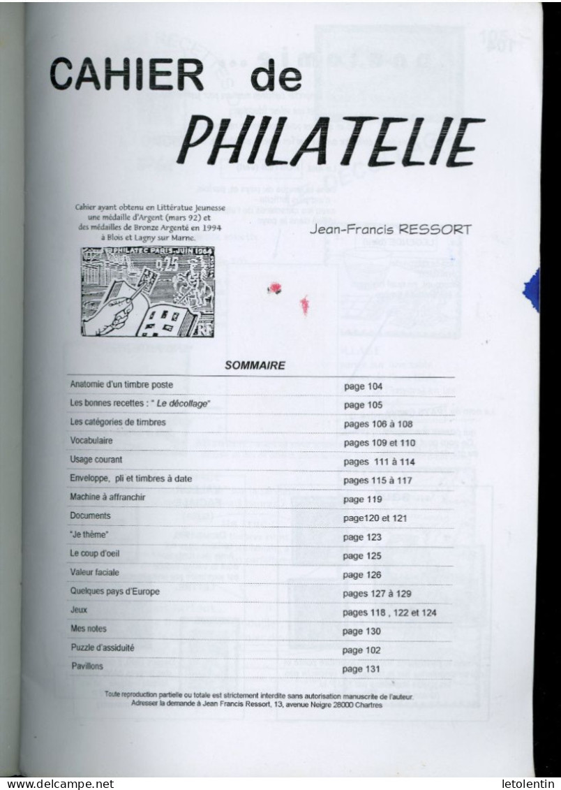 CAHIER DE PHILATÉLIE (FASCICULE DE 29 PAGES (21X30)) PREMIÈRES DENTS - Philatelic Dictionaries