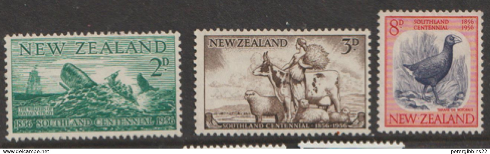 New Zealand  1956  SG 752-4  Southland Centennial  Mounted Mint - Unused Stamps