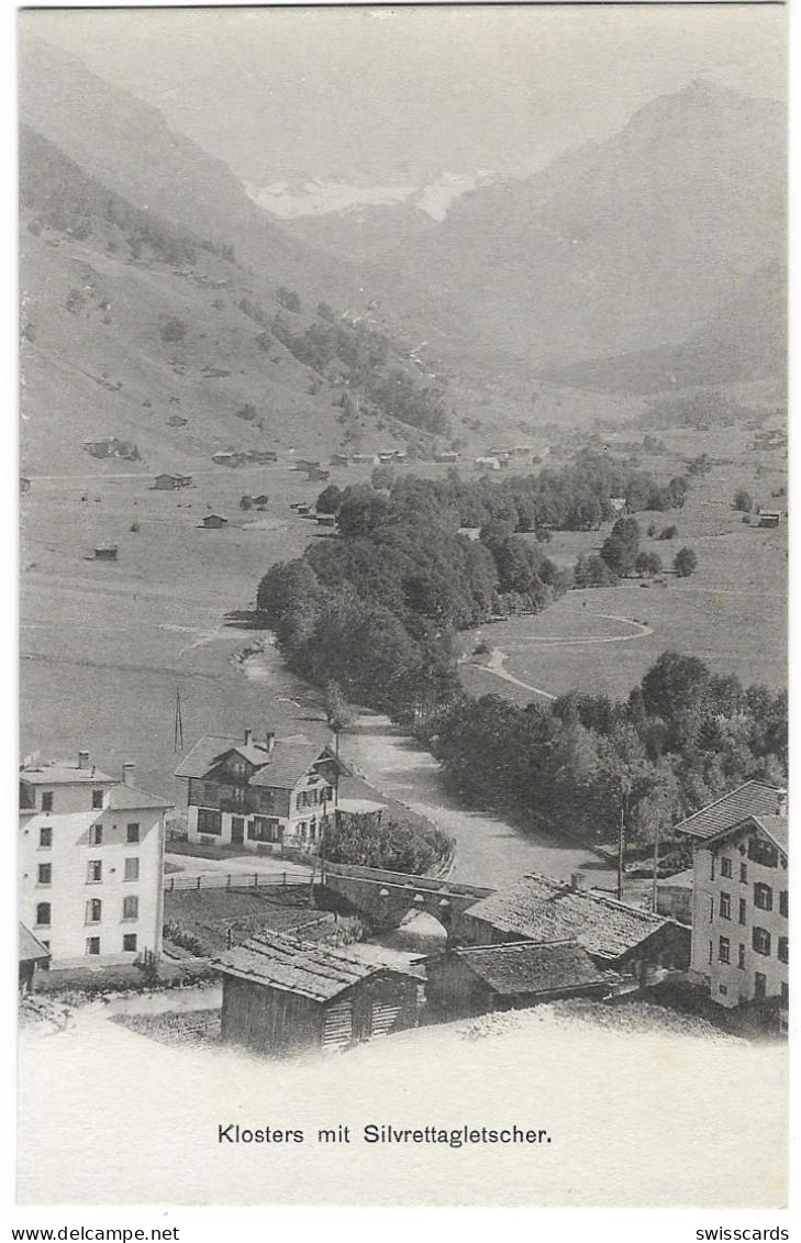 KLOSTERS: Dorfpartie Am Fluss, Meisser-AK ~1910 - Klosters