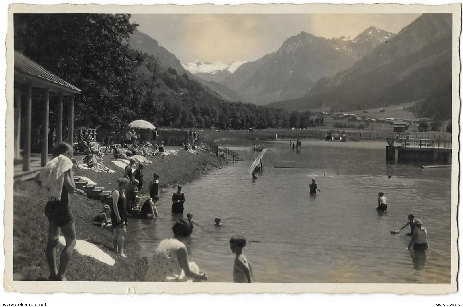 KLOSTERS: Strandbad, Foto-AK 1929 - Klosters