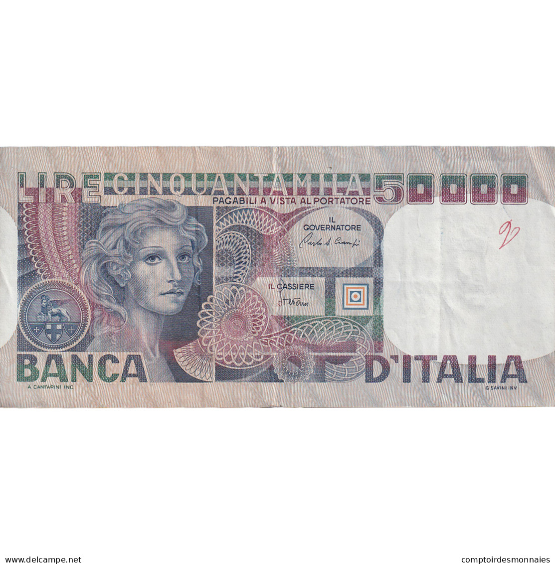 Billet, Italie, 50,000 Lire, 1980, 1980-04-11, KM:107c, TTB - 50000 Lire