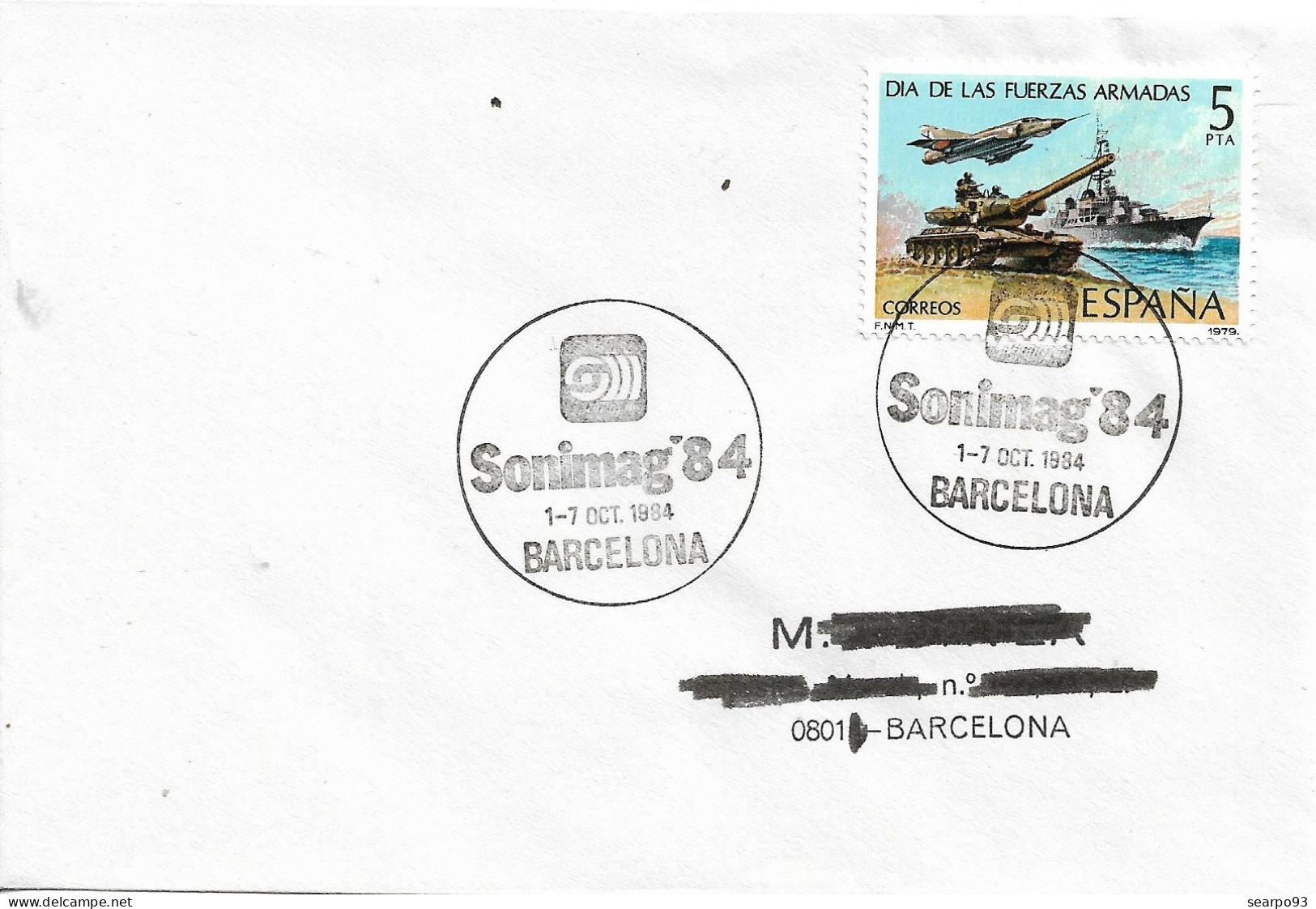 SPAIN. POSTMARK SOUND AND IMAGE FAIR. SONIMAG'84. BARCELONA - Franking Machines (EMA)