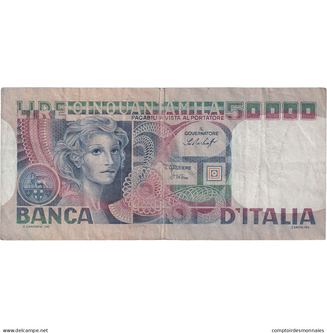 Billet, Italie, 50,000 Lire, 1980, 1980-04-11, KM:107c, TTB - 50.000 Lire