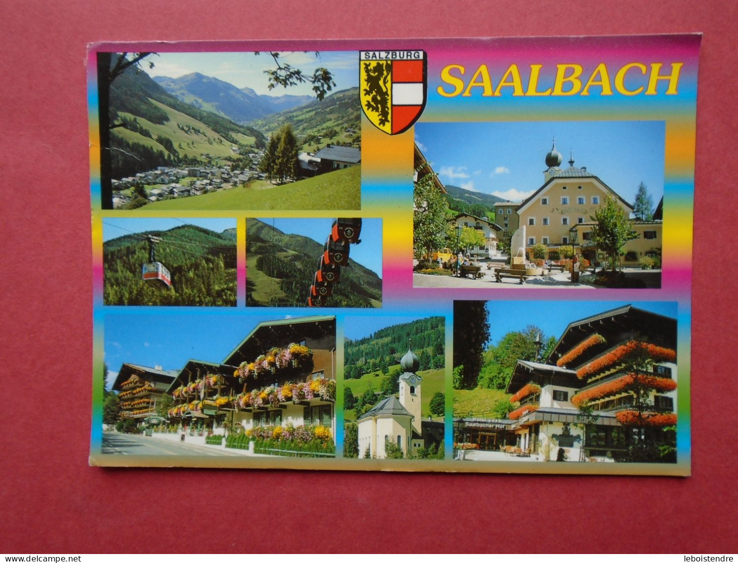 CPM   SALZBURG  SAALBACH  MULTI VUES  VOYAGEE TIMBRE - Saalbach