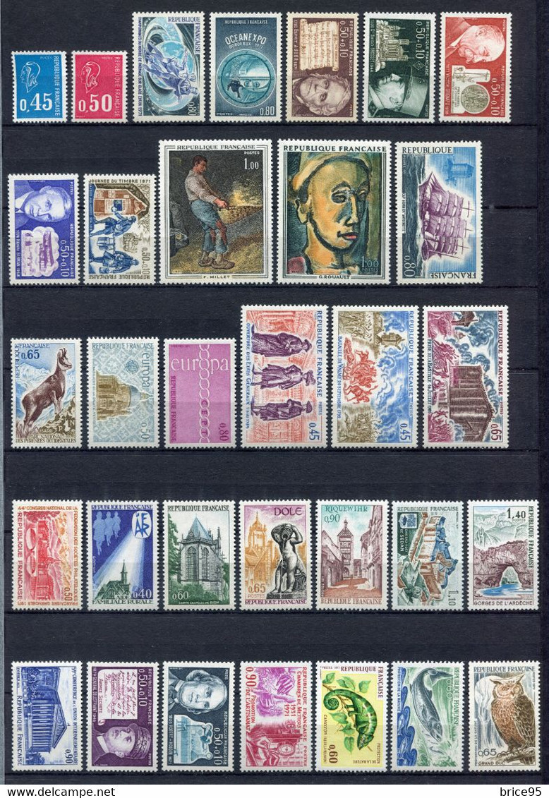 France - YT Nº 1663 à 1701 ** - Année Complète - Neuf Sans Charnière - 1971 - 1970-1979