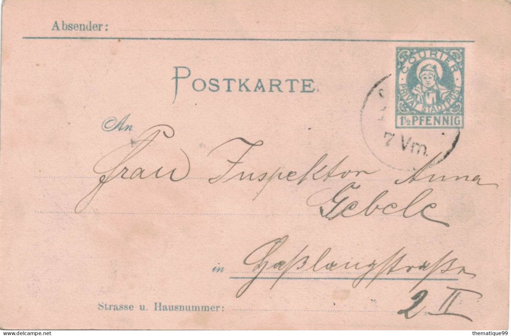 Entier De La Poste Locale Allemande De Munich (1897) Thème Garde Forestier, Chien, Fusil, Foret, Peinture "Gewarnt" - Cani