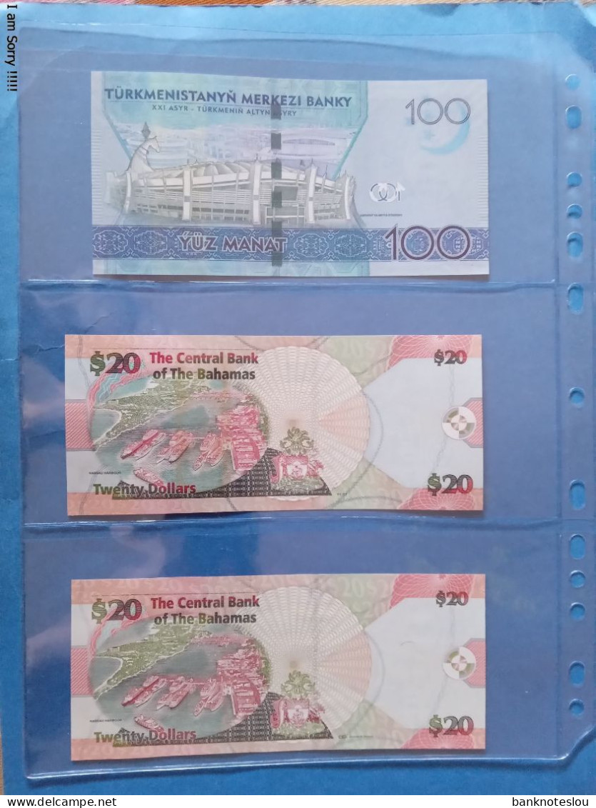 3 Banknotes Unc - Bahamas