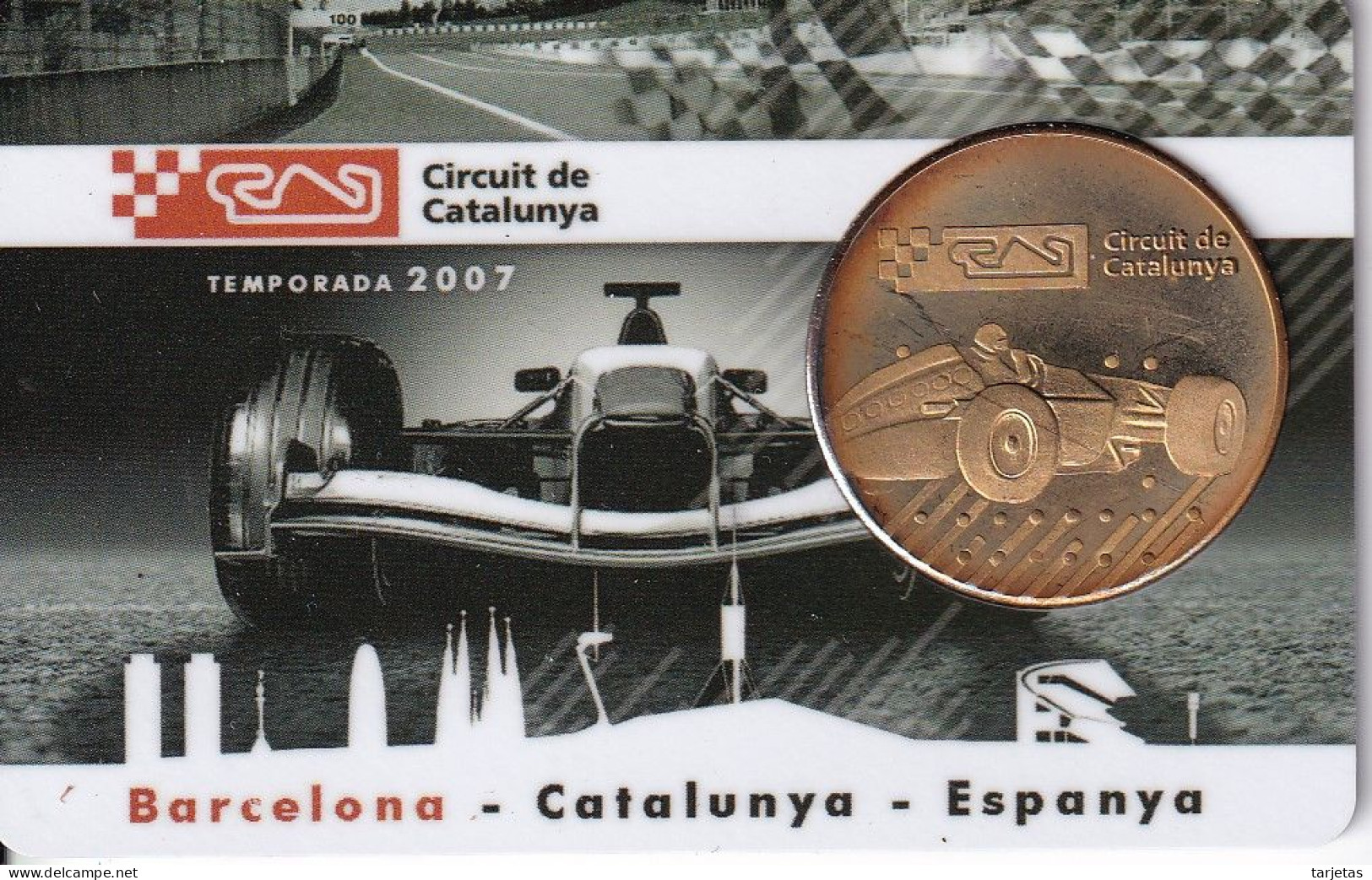 MEDALLA CONMEMORATIVA DEL CIRCUIT DE CATALUNYA - FORMULA 1 - TEMPORADA 2007 (MONEDA)(COCHE-CAR) - Andere & Zonder Classificatie