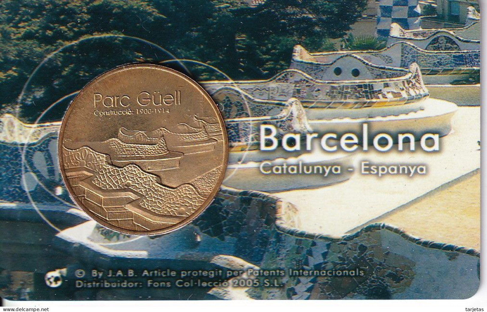 MEDALLA CONMEMORATIVA DEL PARC GUELL DE ANTONIO GAUDI 1900-1914 (MONEDA) - Otros & Sin Clasificación