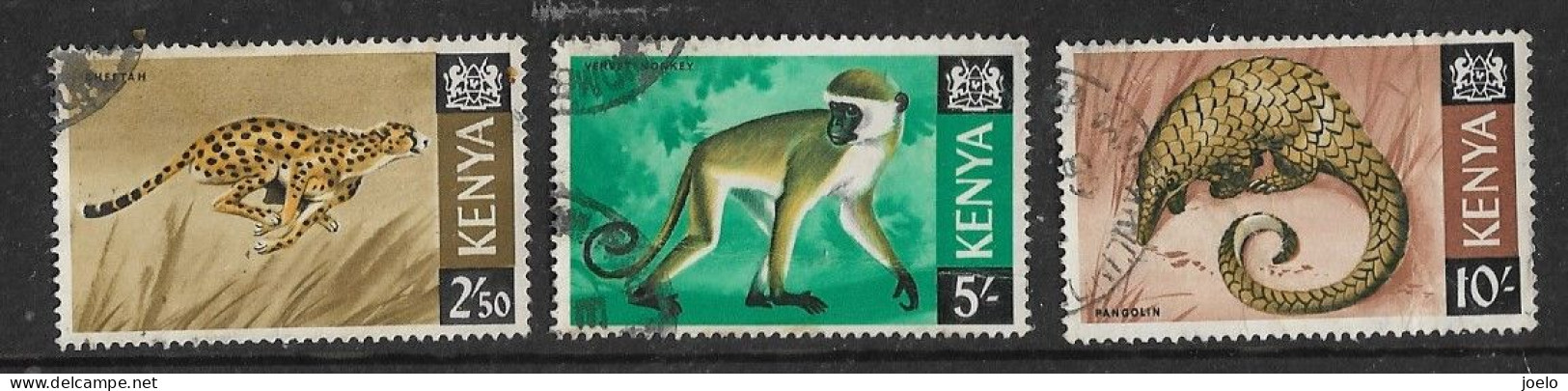 KENYA 1966 FAUNA DEFINITIVES TRIO TO 10 SHILLINGS - Kenya (1963-...)