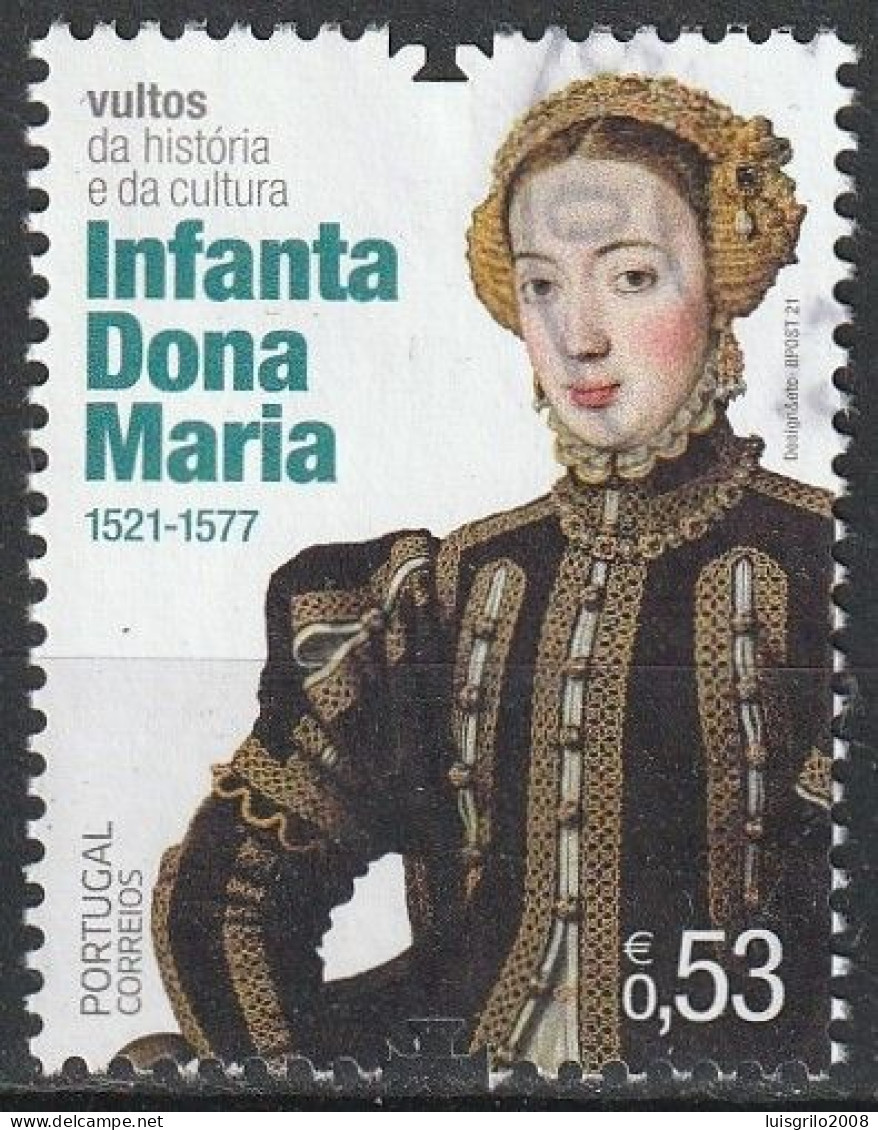 Portugal, 2021 - Vultos Da História, €0,53 -|- Mundifil - 5322 - Oblitérés