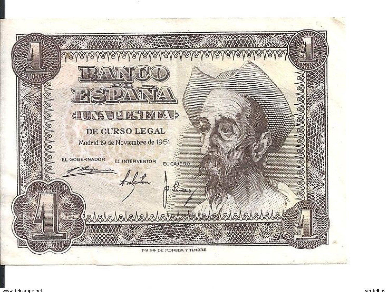 ESPAGNE 1 PESETA 1951 VF+ P 139 - 1-2 Peseten