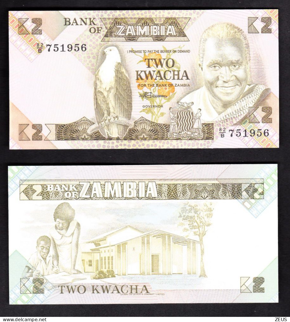 ZAMBIA 2 KWACHA 1980-88 PIK 24C FDS - Zambie