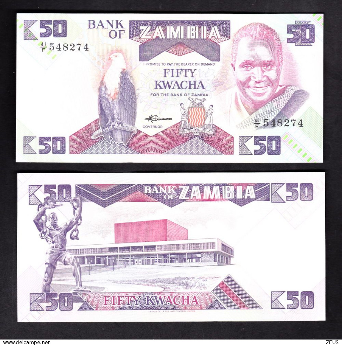 ZAMBIA 50 KWACHA 1986-88 PIK 28 FDS - Zambie