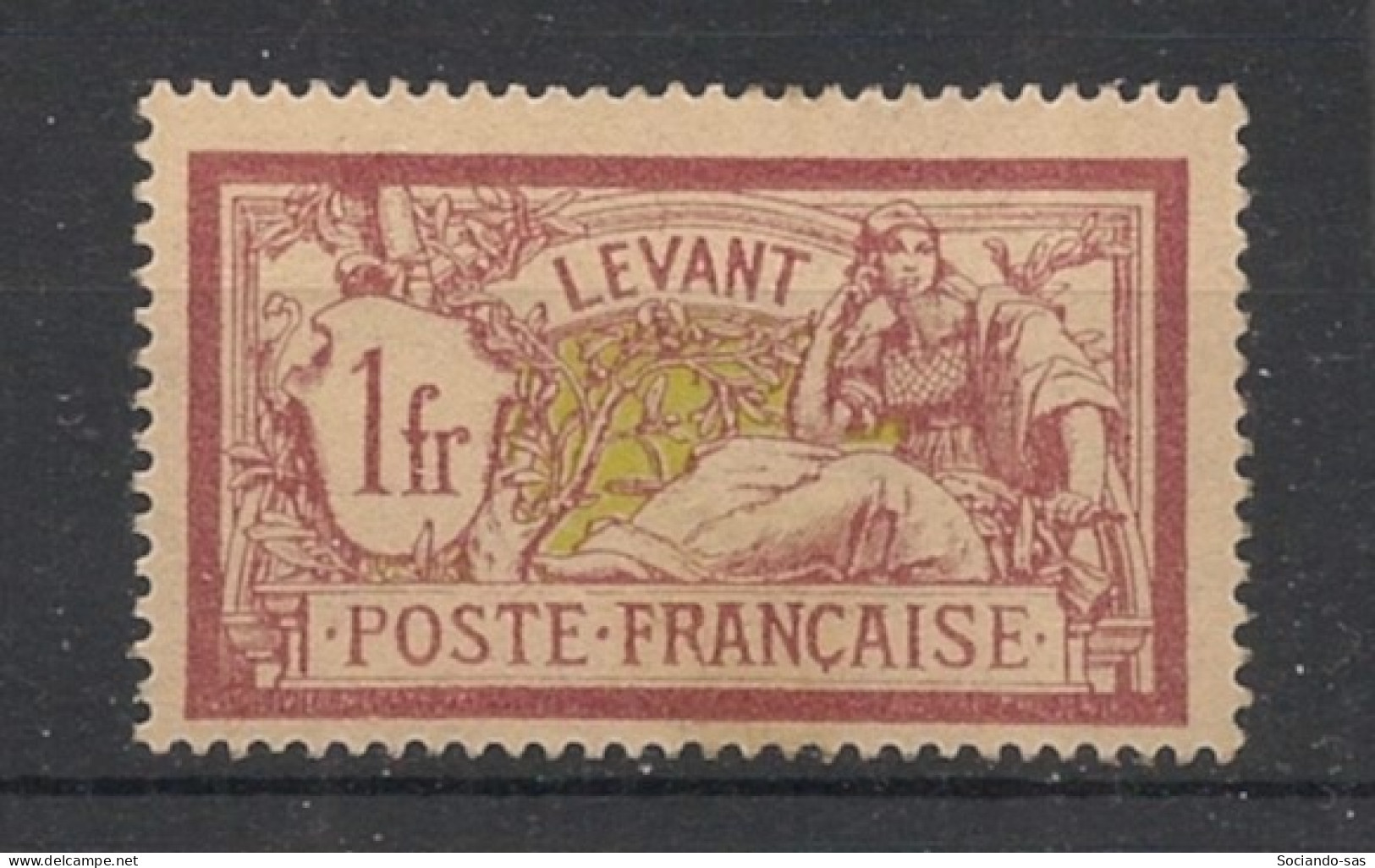 LEVANT - 1906 - N°YT. 26 - Type Merson 1f Lie-de-vin - Neuf * / MH VF - Ongebruikt