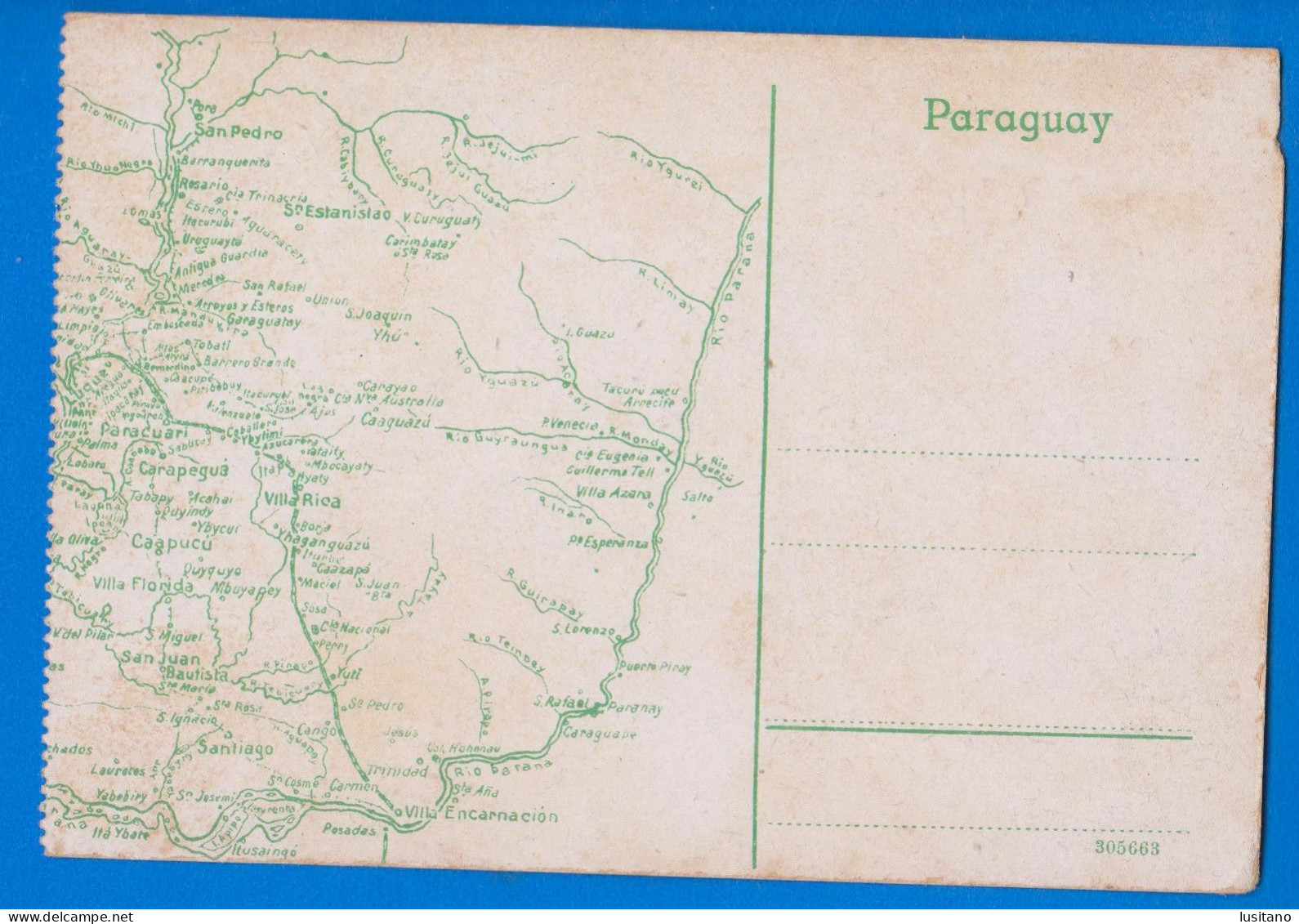 Asuncion - El Correo -  Poste The Post - Railroad Map In Back - Railway Map - Paraguay - Paraguay