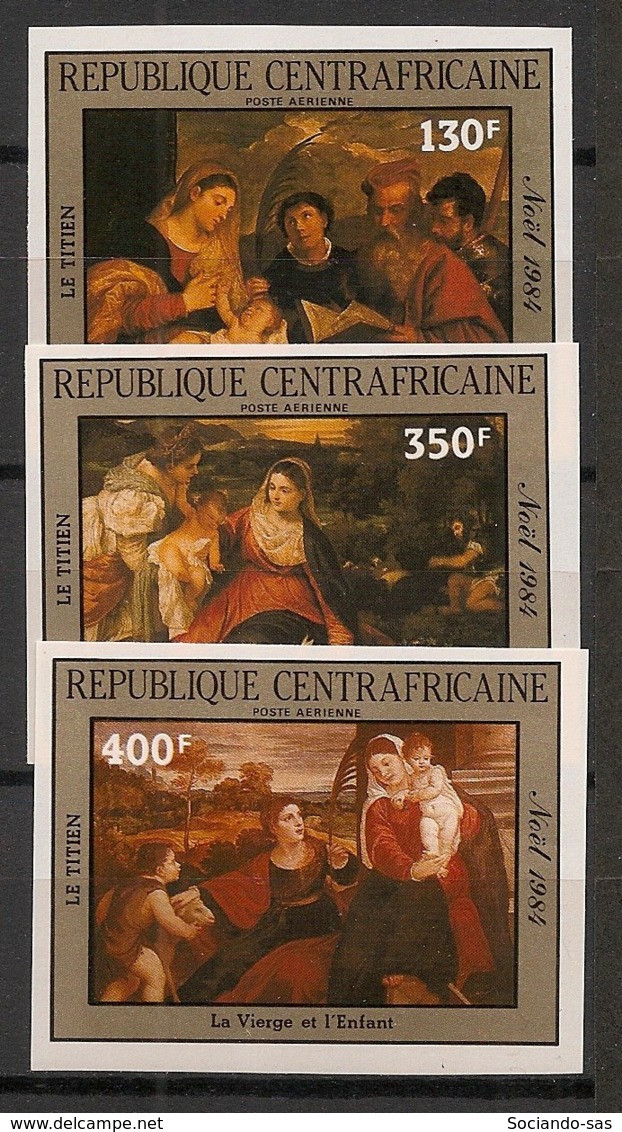 Centrafricaine - 1985 - PA N°Yv. 313 à 315 - Le Titien - Non Dentelé / Imperf. - Neuf Luxe ** / MNH / Postfrisch - Centrafricaine (République)