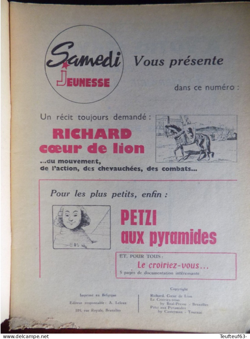 Samedi Jeunesse N° 64 Richard Coeur De Lion - Petzi.. - Samedi Jeunesse