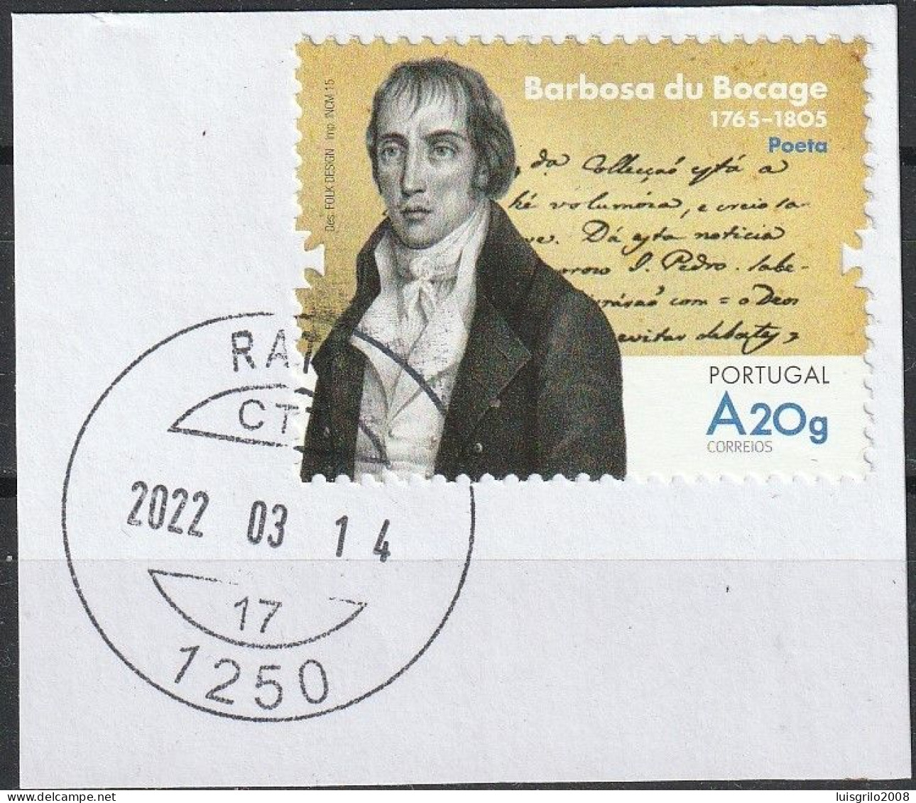 Portugal, 2015 - Vultos Da História E Da Cultura, A20g -|- Postmark - Rato // Mundifil - 4540 . Fragment - Used Stamps