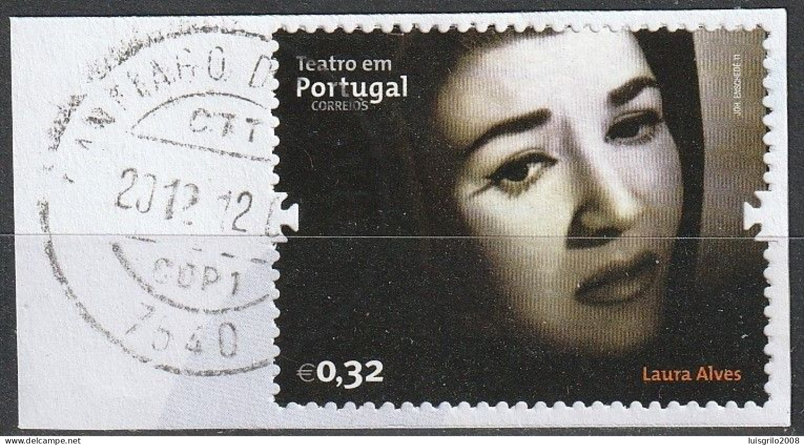 Portugal, 2011 - Teatro Em Portugal -|- Postmark - Santiago Do Cacém // Mundifil - 4126 . Fragment - Gebraucht