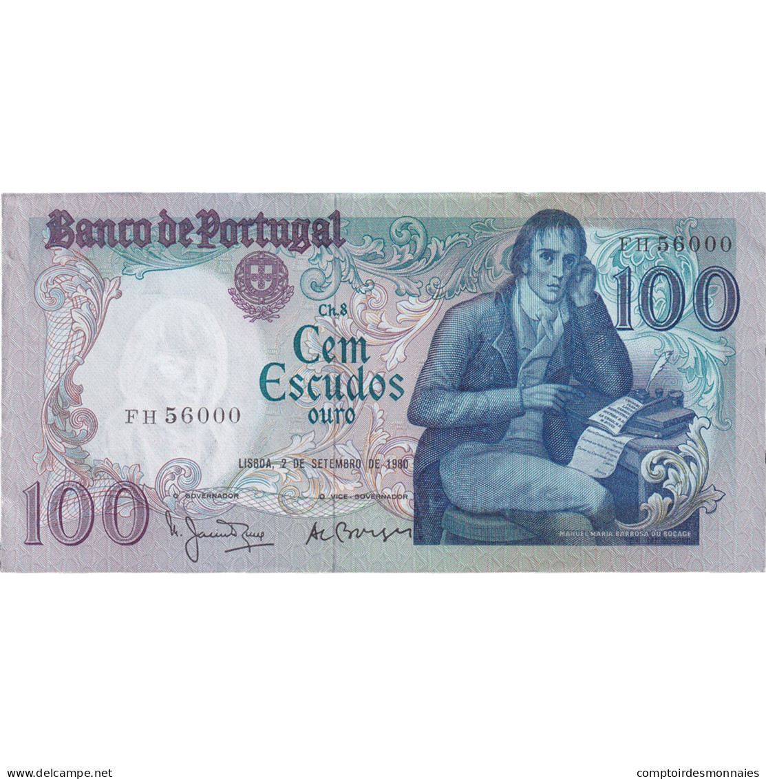 Billet, Portugal, 100 Escudos, 1980-09-02, KM:178a, NEUF - Portugal