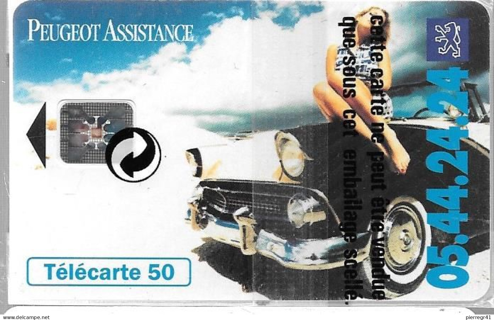 CARTE-PUBLIC-50U-F489.930-SC5-PEUGEOT ASSISTANCE 3-N°TGE C46148971-NSB- TBE - 1994