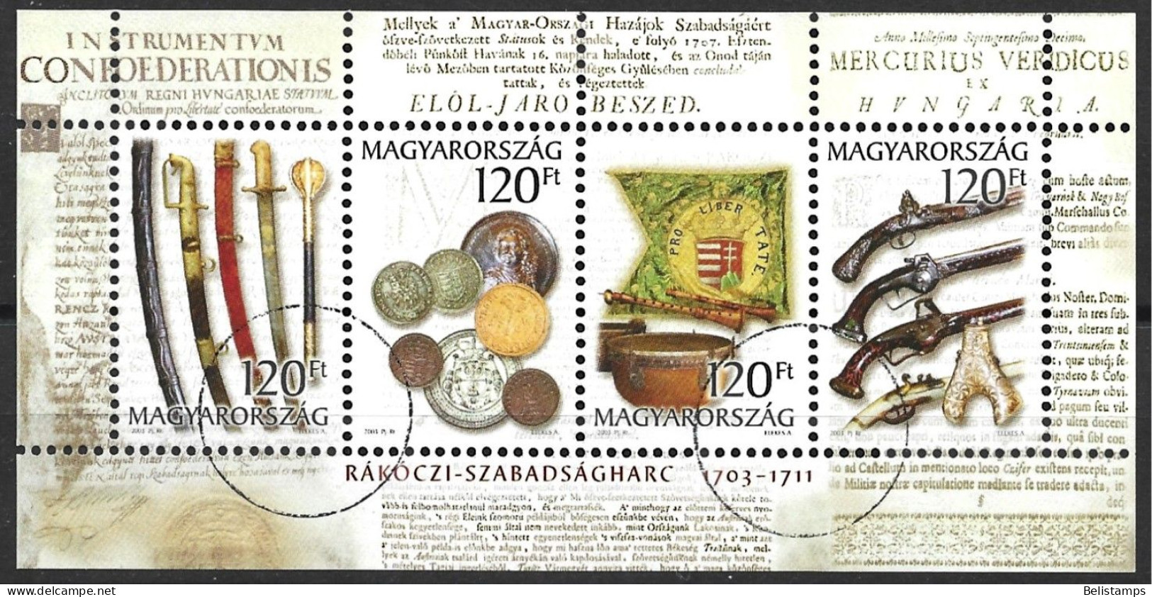 Hungary 2003. Scott #3845 (U) Uprising Against Hapsburg Of Ferenz Rakoczi II, 40th Anniv.  *Complete Issue* - Oblitérés