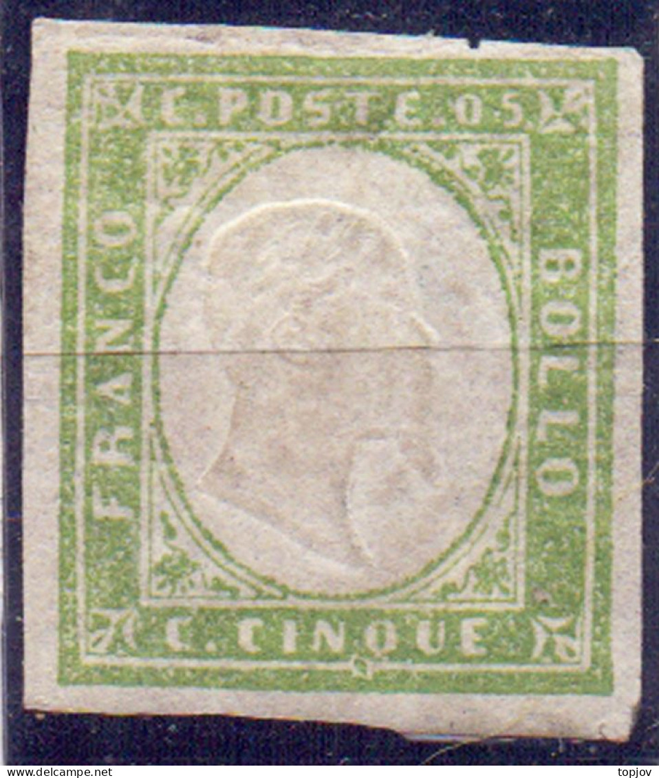 SARDINIA - No. 13  Verde Giallastro - *mlh- 1861 - Sardegna