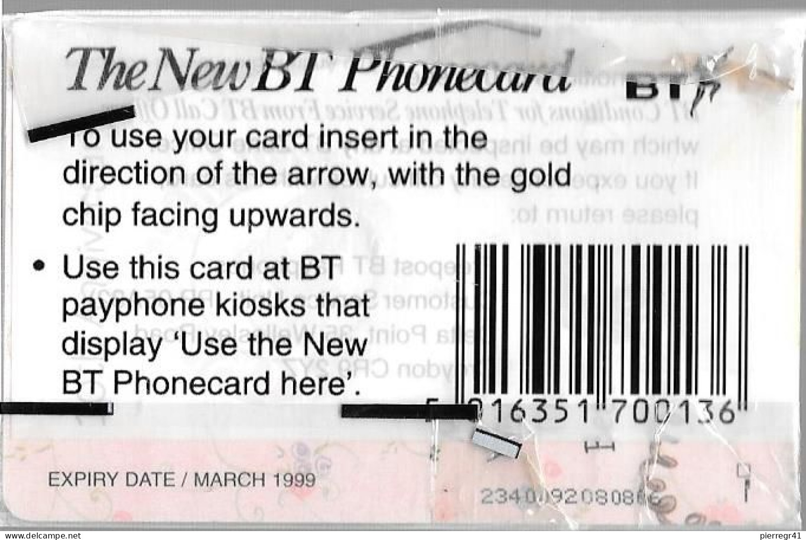 CARTE-PUCE-BT-2£-03/1999-PHONECARD-CABINE-NSB-TBE - BT Phonecard Plus